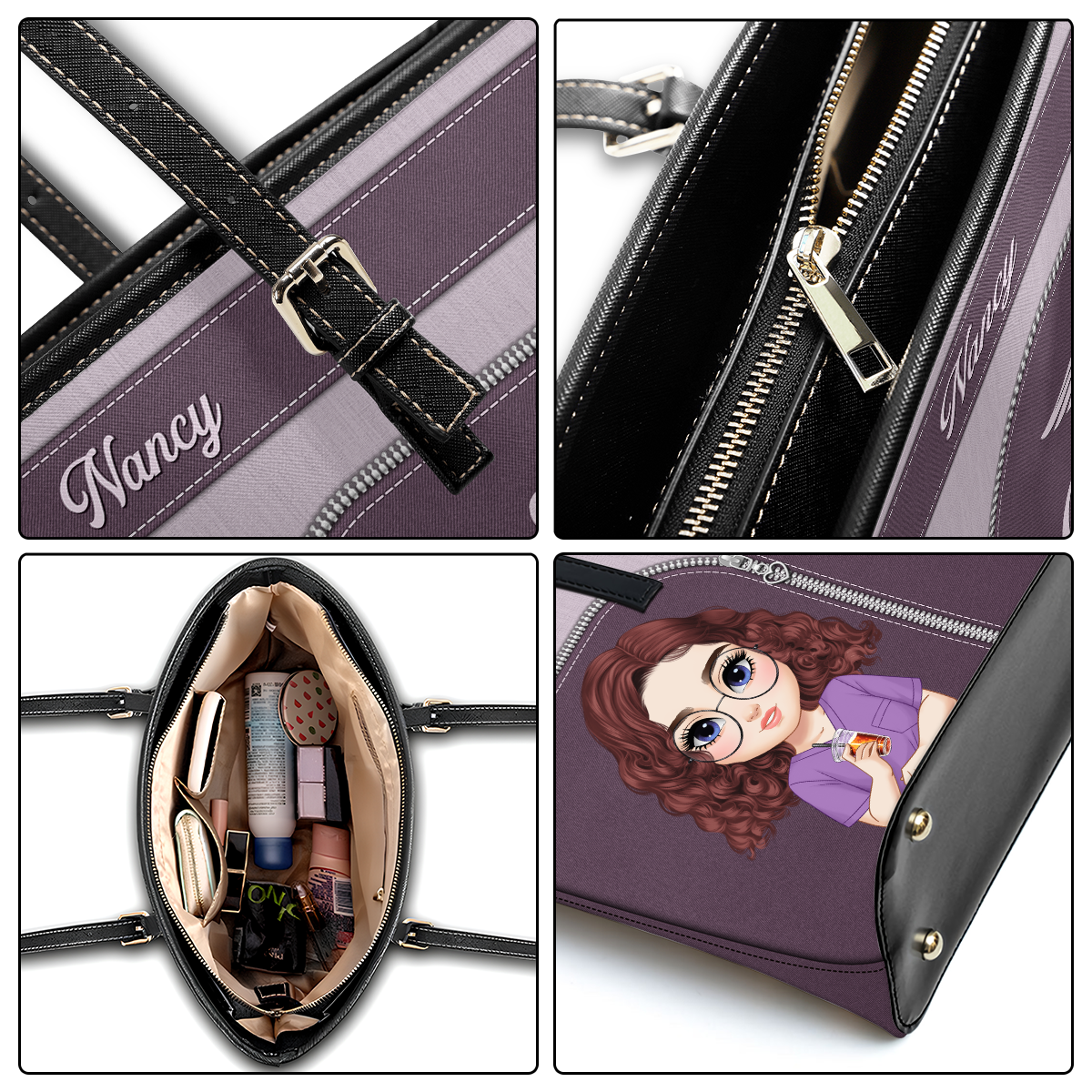 Nurse Graceful Soul - Personalized Custom Nurse Leather Tote Bag