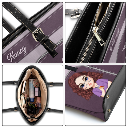 Nurse Graceful Soul - Personalized Custom Nurse Leather Tote Bag