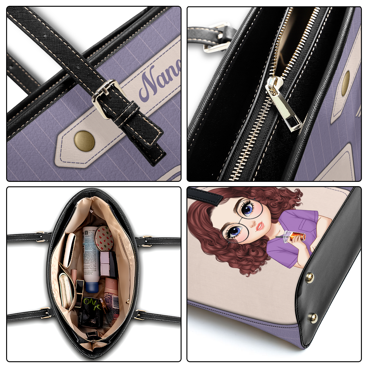 The Basic Style - Personalized Custom Nurse Leather Tote Bag