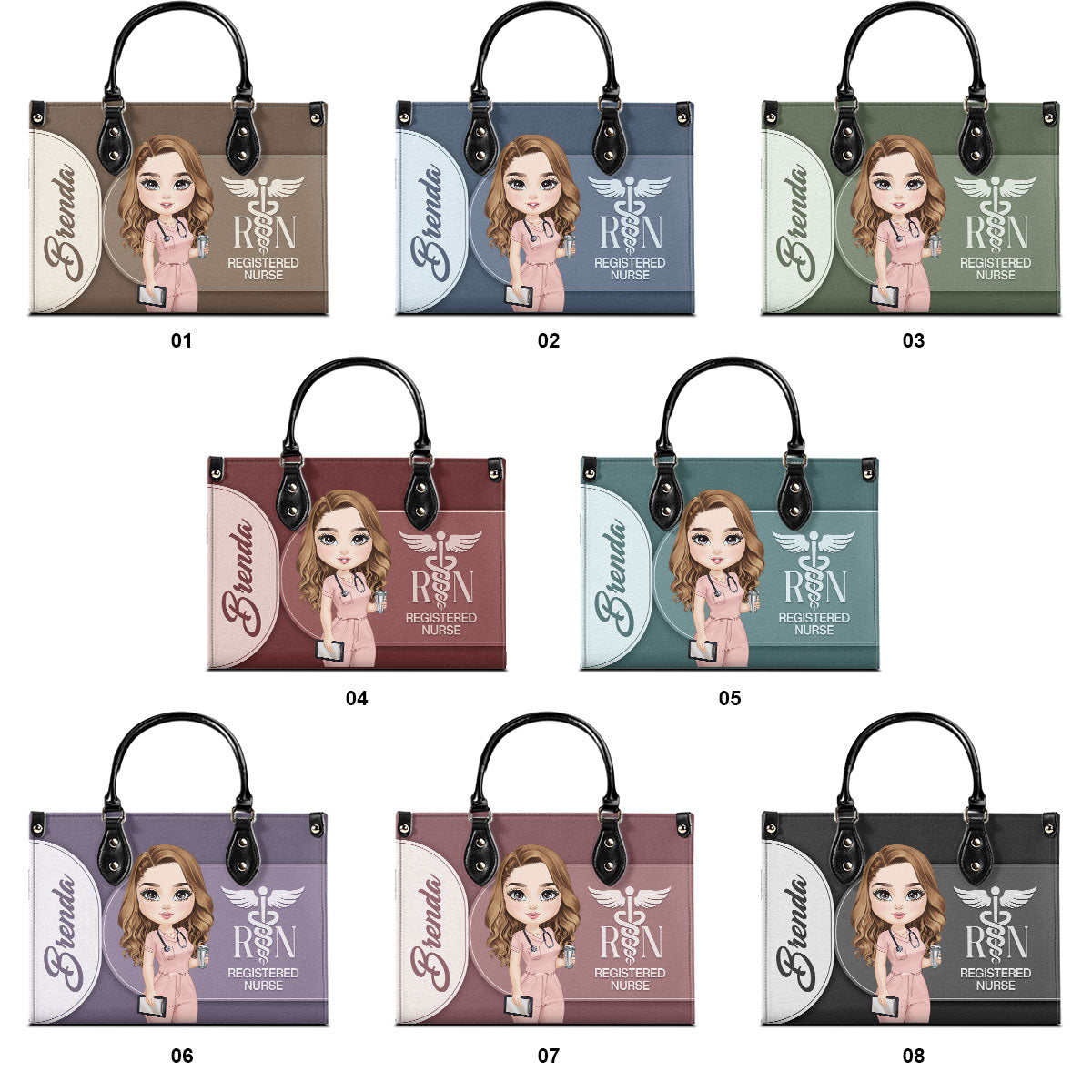 Gracefully Nursing - Personalized Custom Leather Handbag