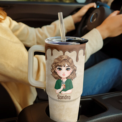 Coffee Nurse Life - Personalized Nurse 40oz Tumbler With Handle