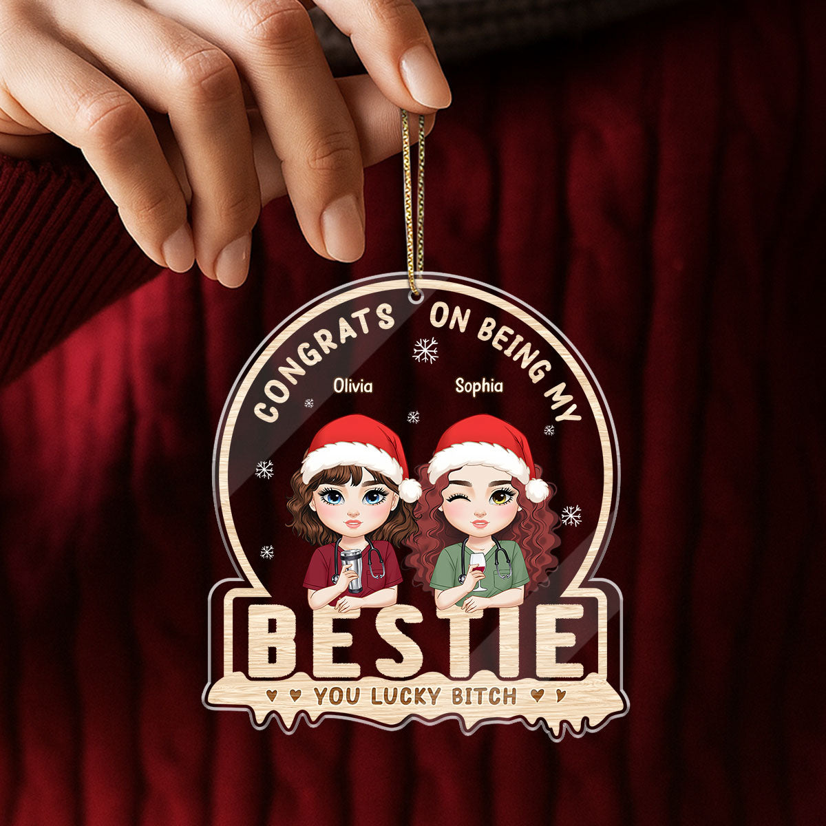 Bestie Nurse - Personalized Nurse Acrylic Ornament