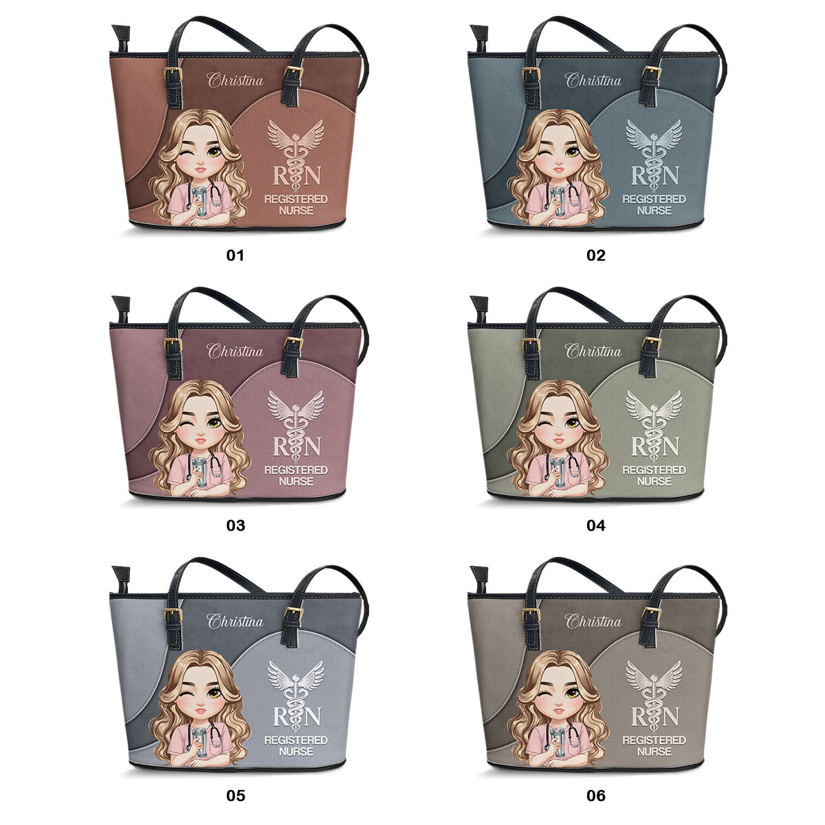 Essential Nurse Life - Personalized Custom Nurse Leather Tote Bag