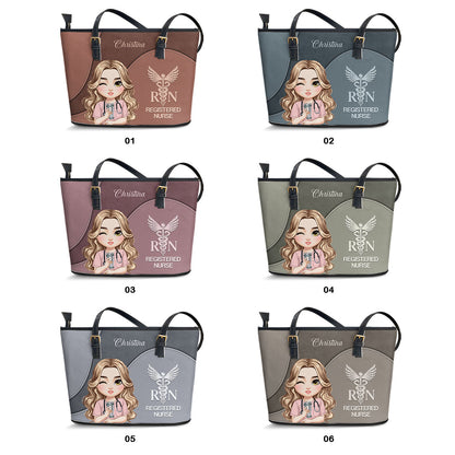 Essential Nurse Life - Personalized Custom Nurse Leather Tote Bag
