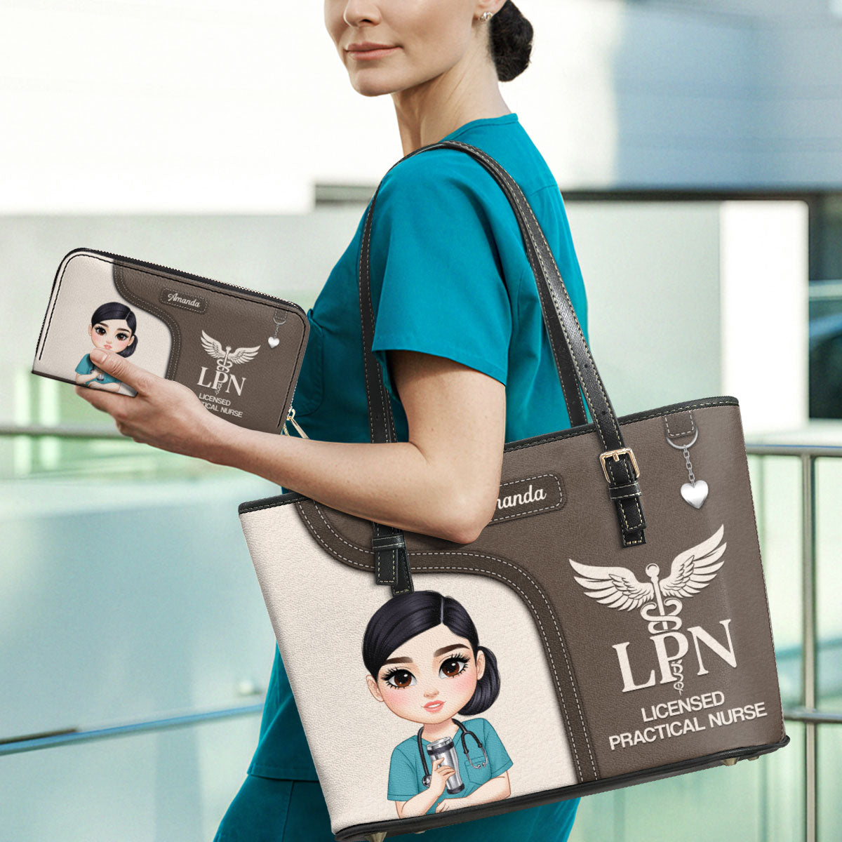 Graceful Nurse Style - Personalized Custom Nurse Leather Tote Bag Deal