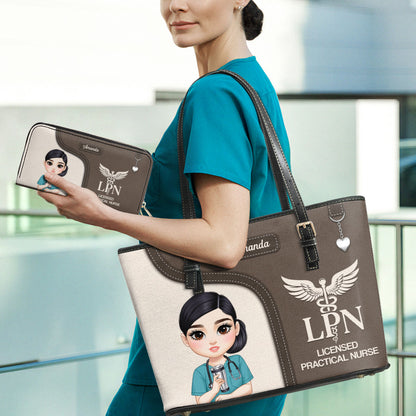 Graceful Nurse Style - Personalized Custom Nurse Leather Tote Bag Deal