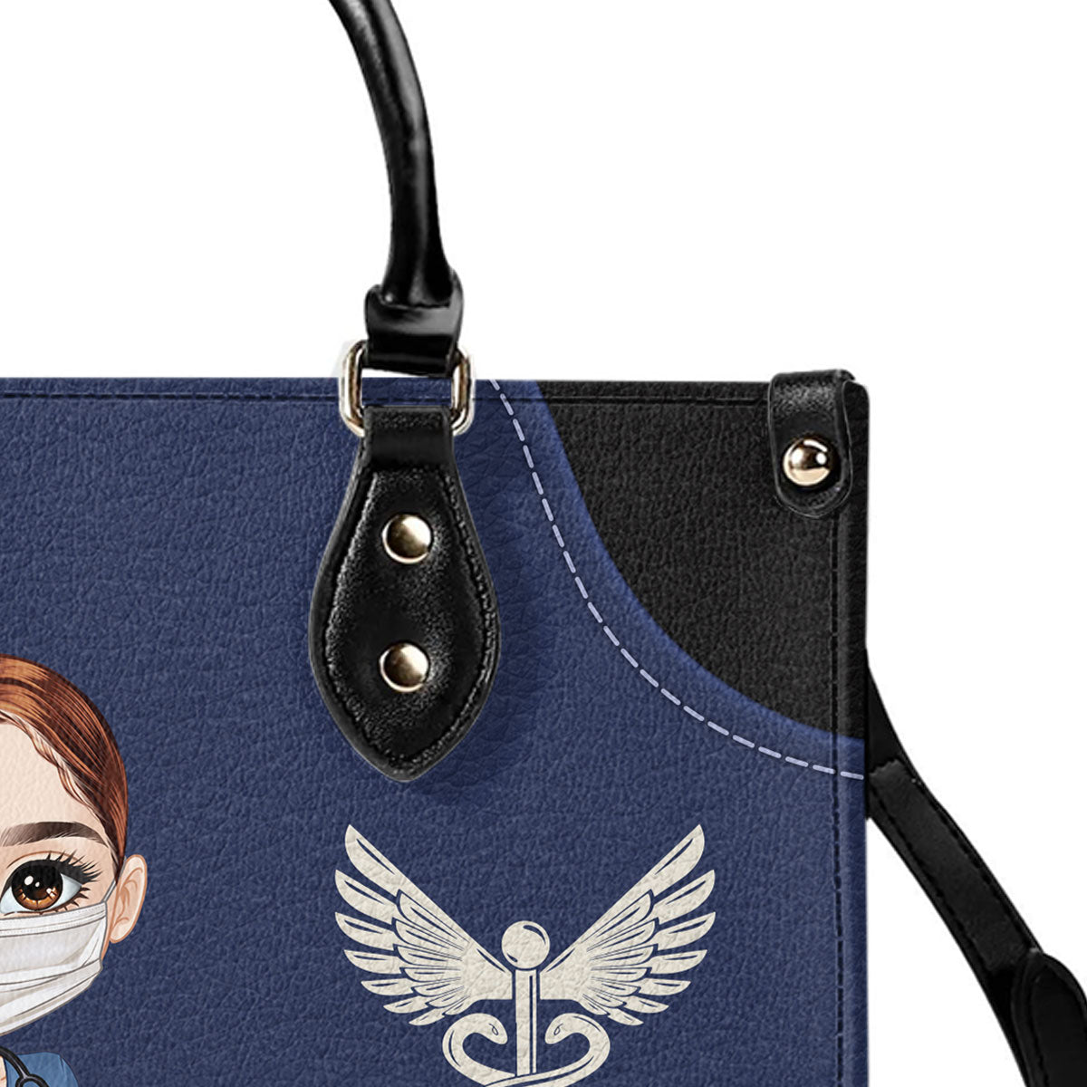 Nurse With Love - Personalized Custom Leather Handbag