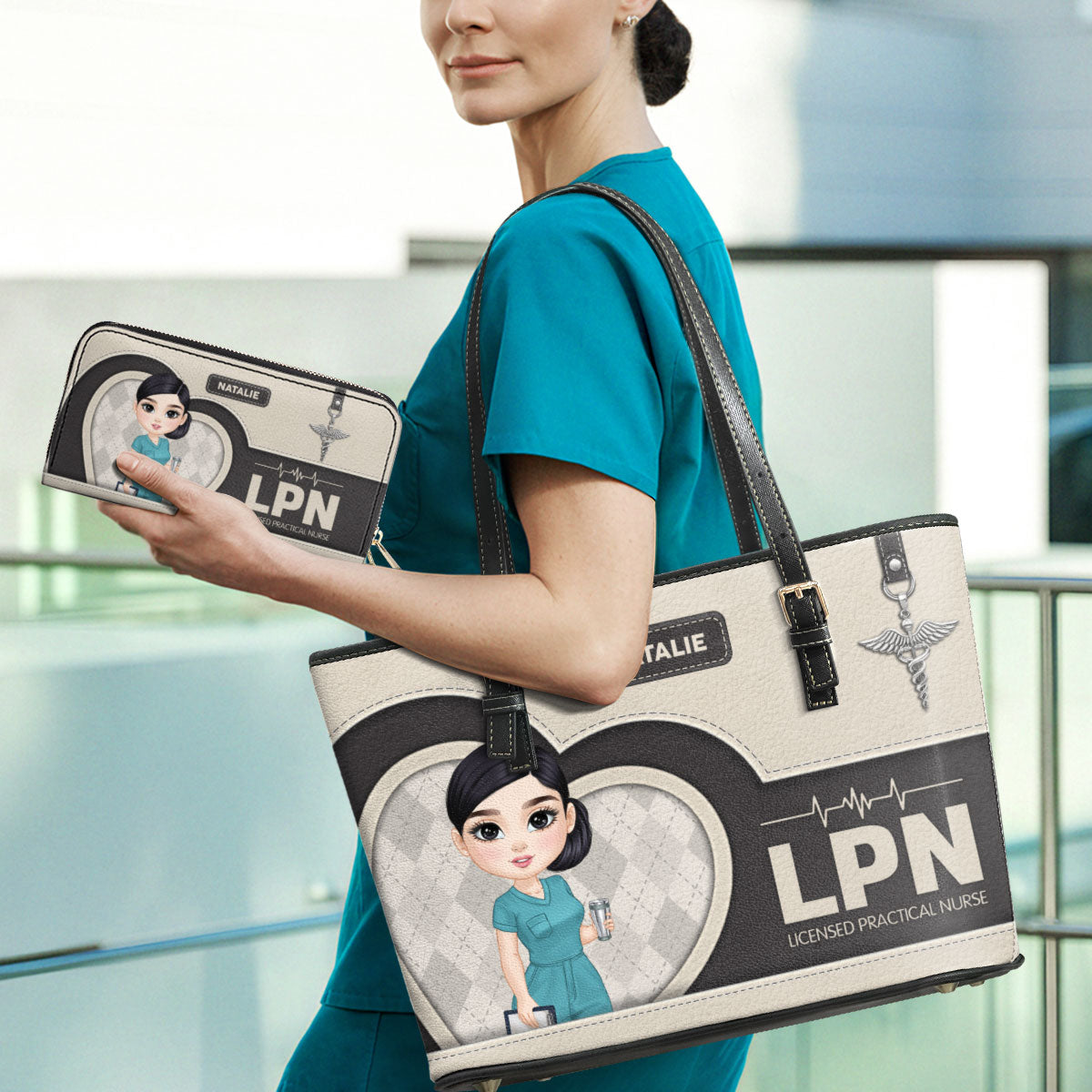 Nurse Basic Style - Personalized Custom Nurse Leather Tote Bag Deal