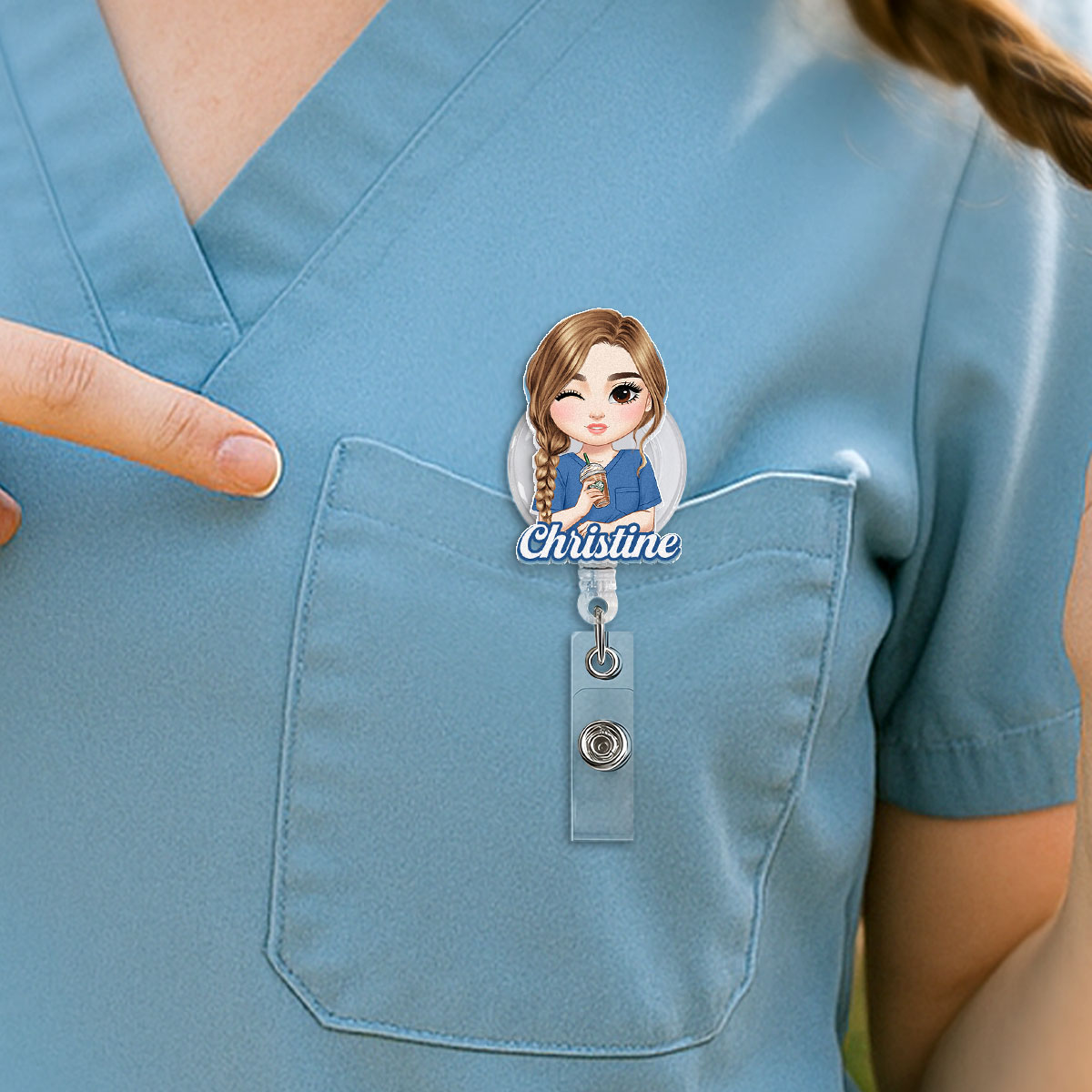 Scrub Love Nurse - Personalized Nurse Badge Reel