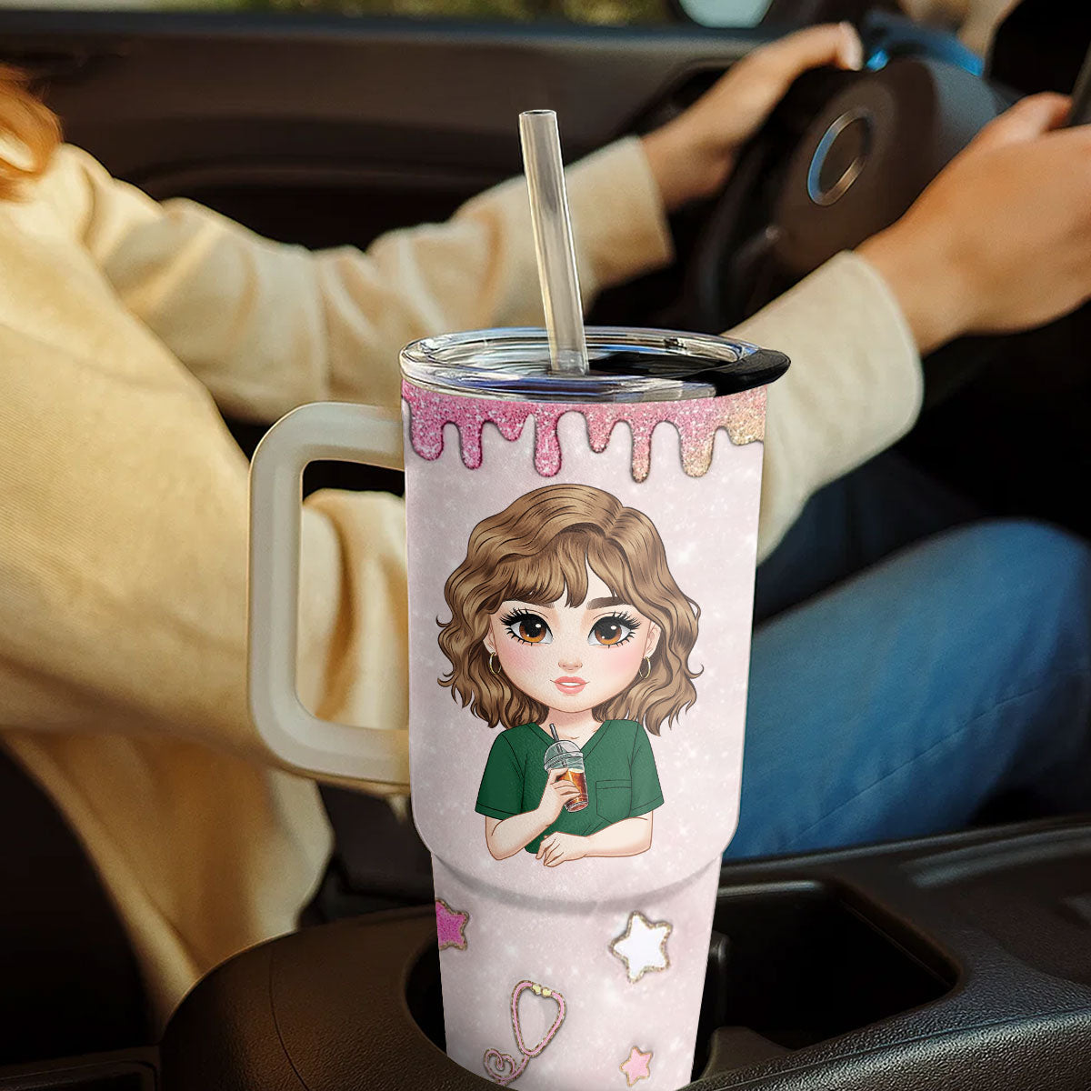Proud Of You - Personalized Nurse 40oz Tumbler With Handle