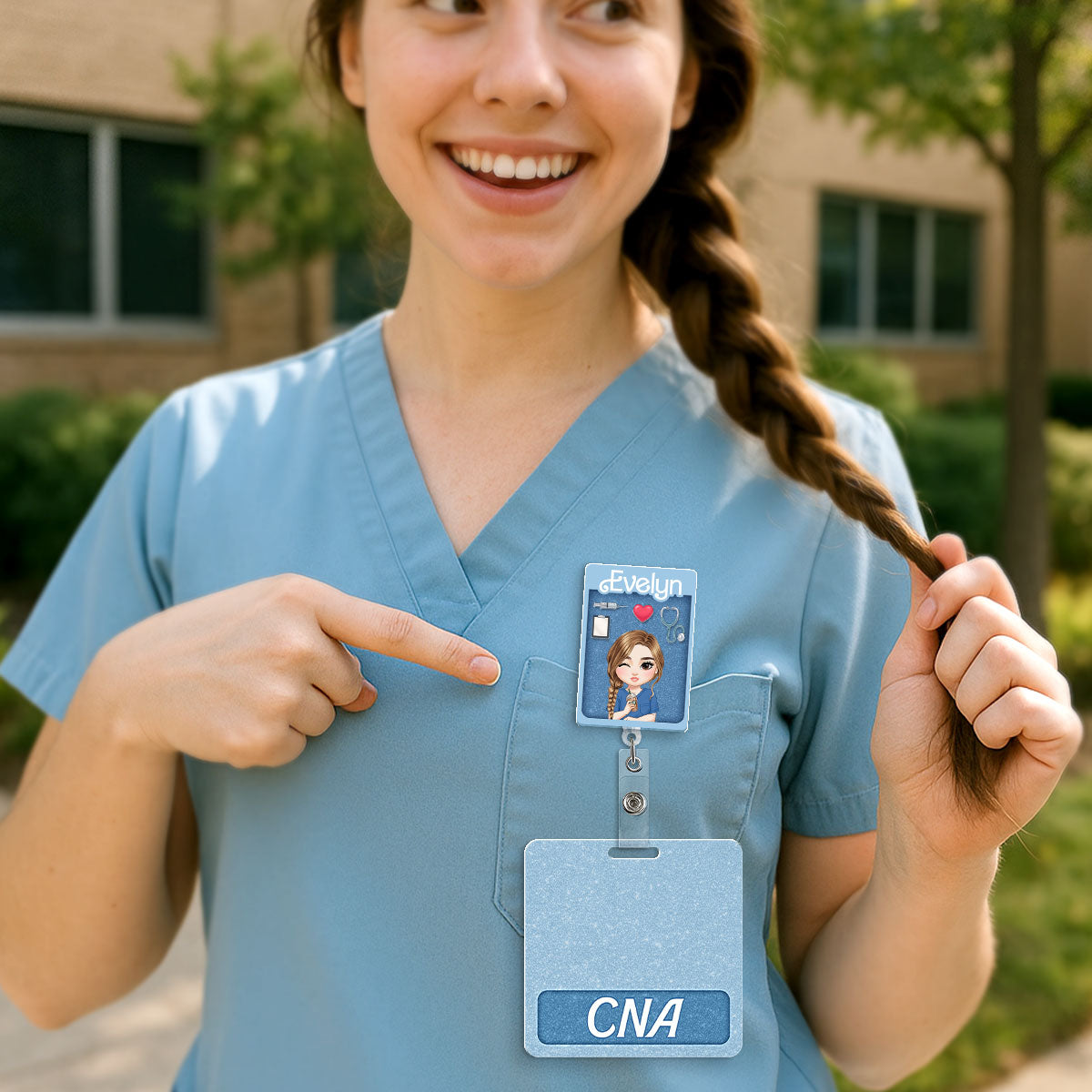 Nurse Figure - Personalized Nurse Badge Reel & Buddy Set
