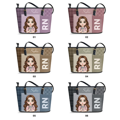Flawless Nurse Style - Personalized Custom Nurse Leather Tote Bag