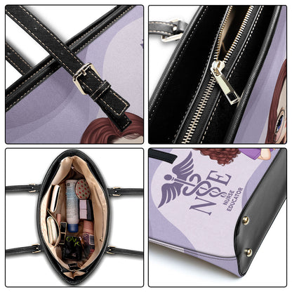 Iconic Nurse Life - Personalized Custom Nurse Leather Tote Bag Deal