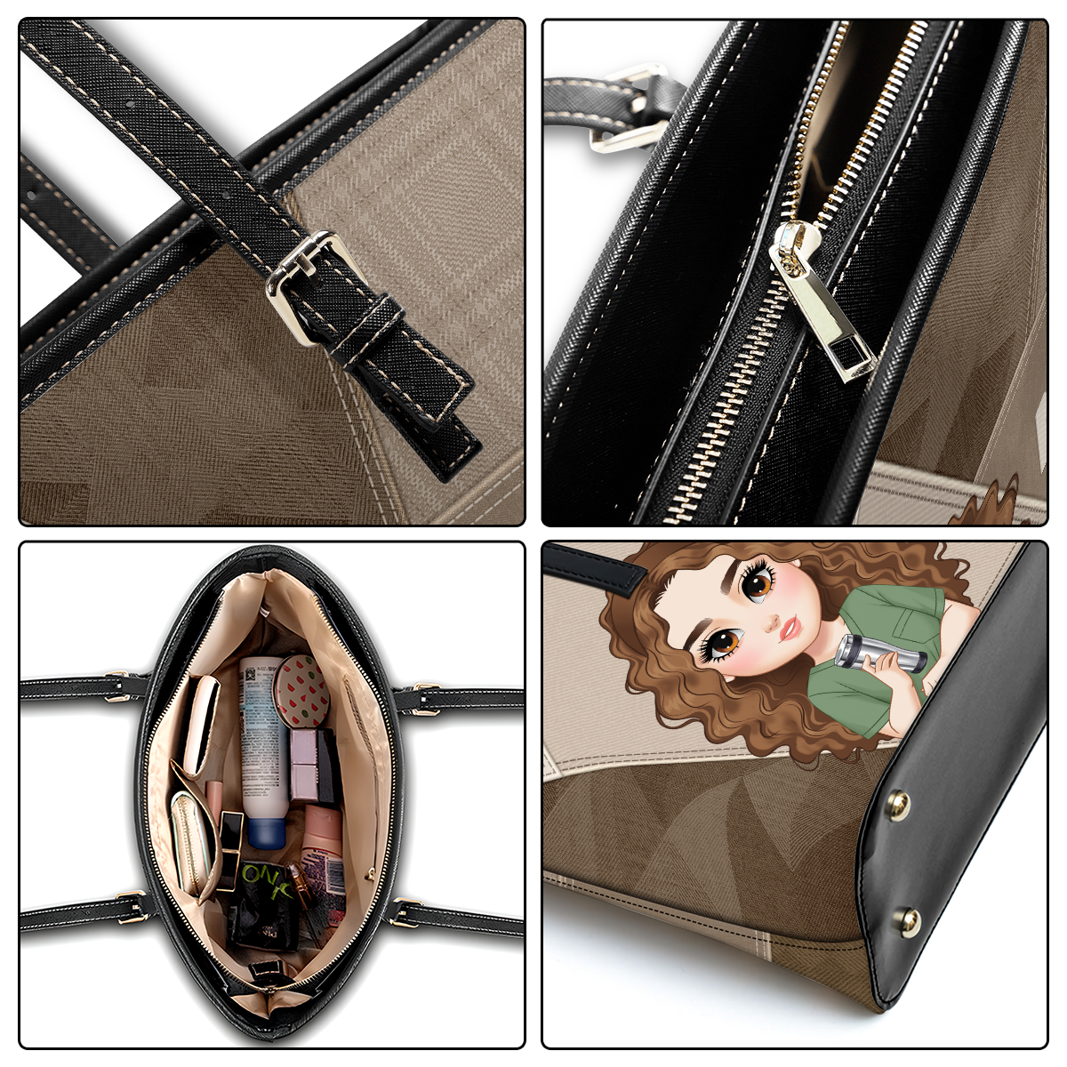 Lovely Smart Nurse - Personalized Custom Nurse Leather Tote Bag