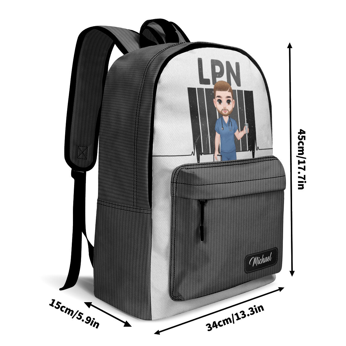 Nurse Color Scrubs - Personalized Backpack