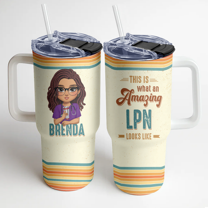 Amazing Nurse Looks Like - Personalized Nurse 40oz Tumbler With Handle