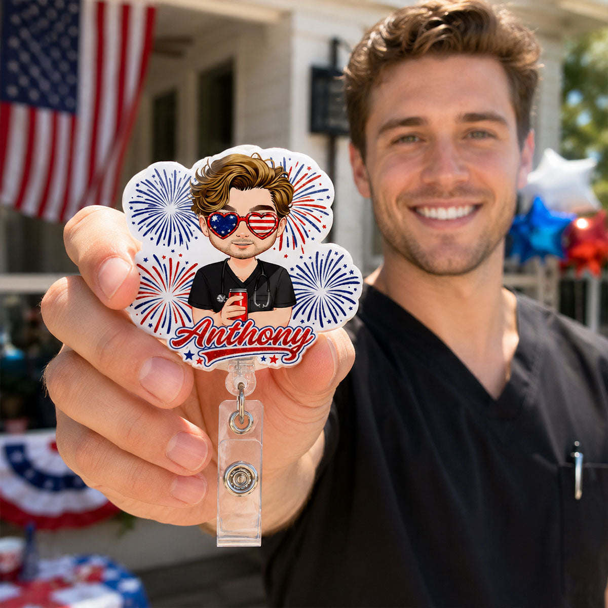 Freedom Nurse Vibes - Personalized Nurse Badge Reel