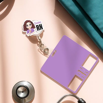 Neutral Nurse - Personalized Nurse Badge Reel & Buddy Set