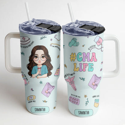 Nurse Life - Personalized Nurse 40oz Tumbler With Handle
