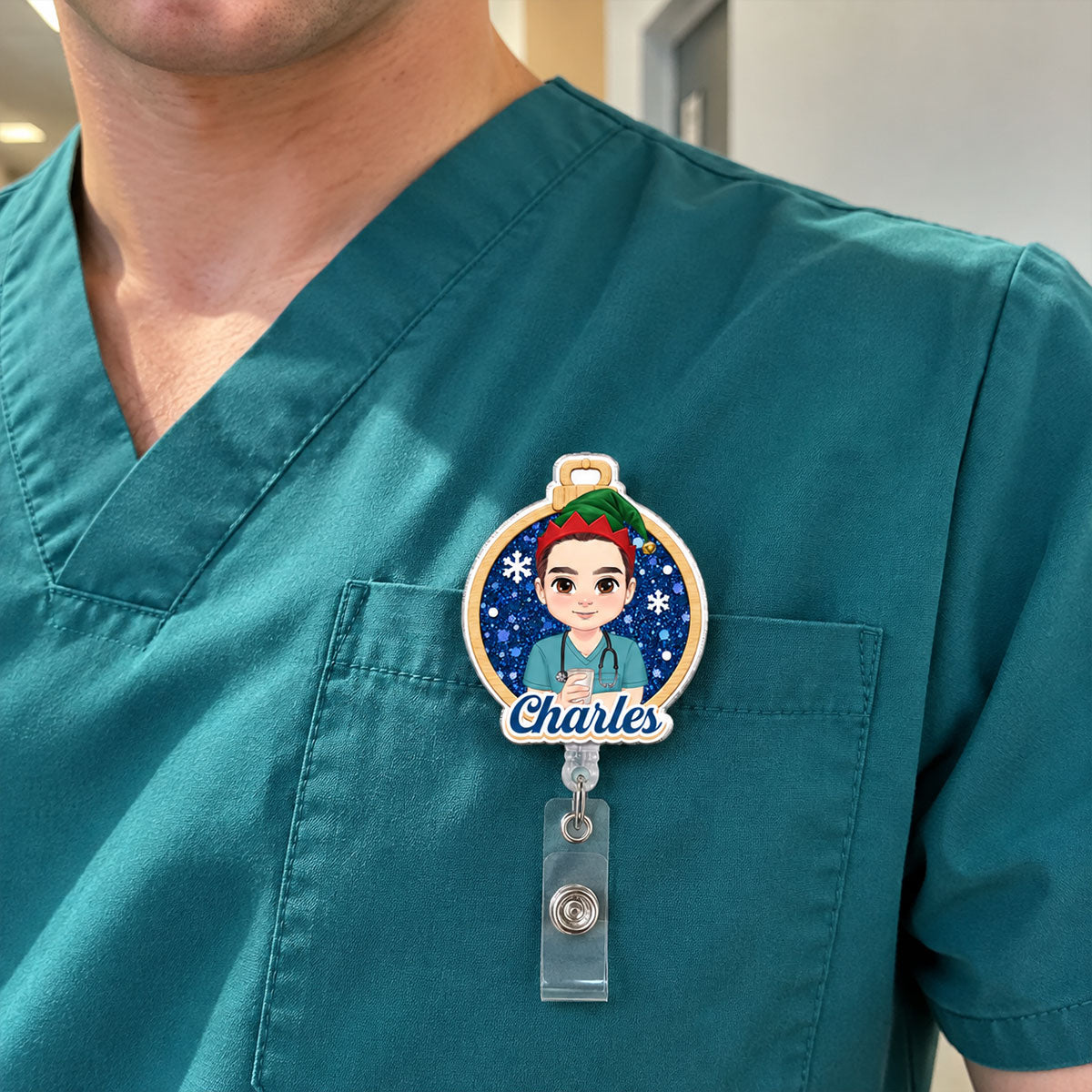 Great Holiday For Nurse - Personalized Nurse Badge Reel