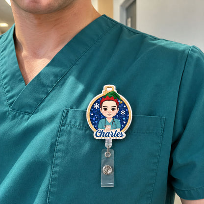 Great Holiday For Nurse - Personalized Nurse Badge Reel