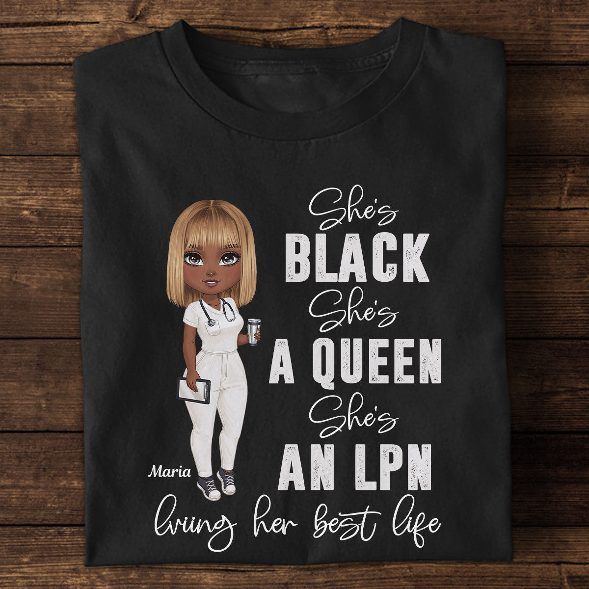 Living Her Best Life (Dark Ver.) - Personalized Custom Nurse T-shirt, Hoodie, Sweatshirt