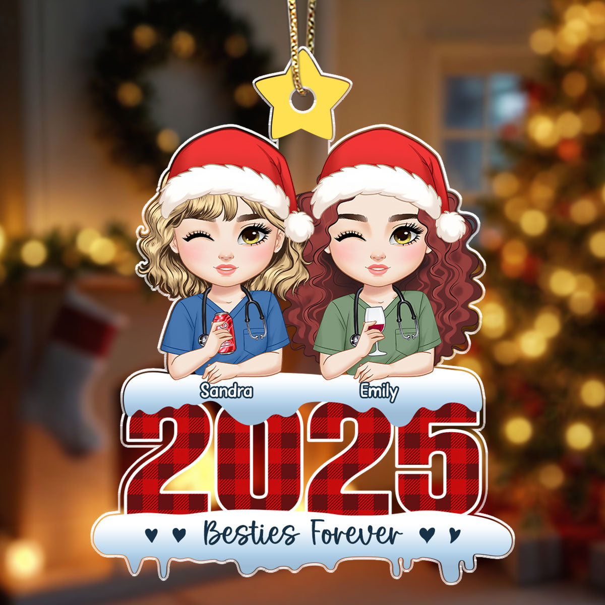 Besties Forever - Personalized Nurse Acrylic Ornament