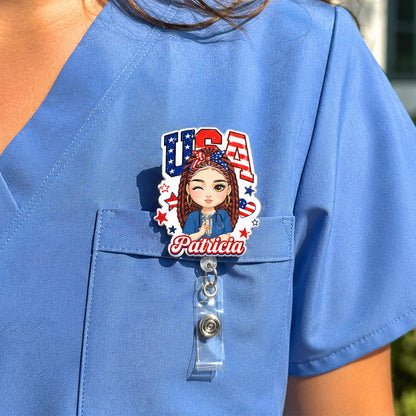 American Nurse Pride - Personalized Nurse Badge Reel