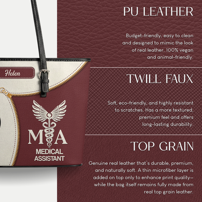 Elevated Nurse Life - Personalized Custom Nurse Leather Tote Bag