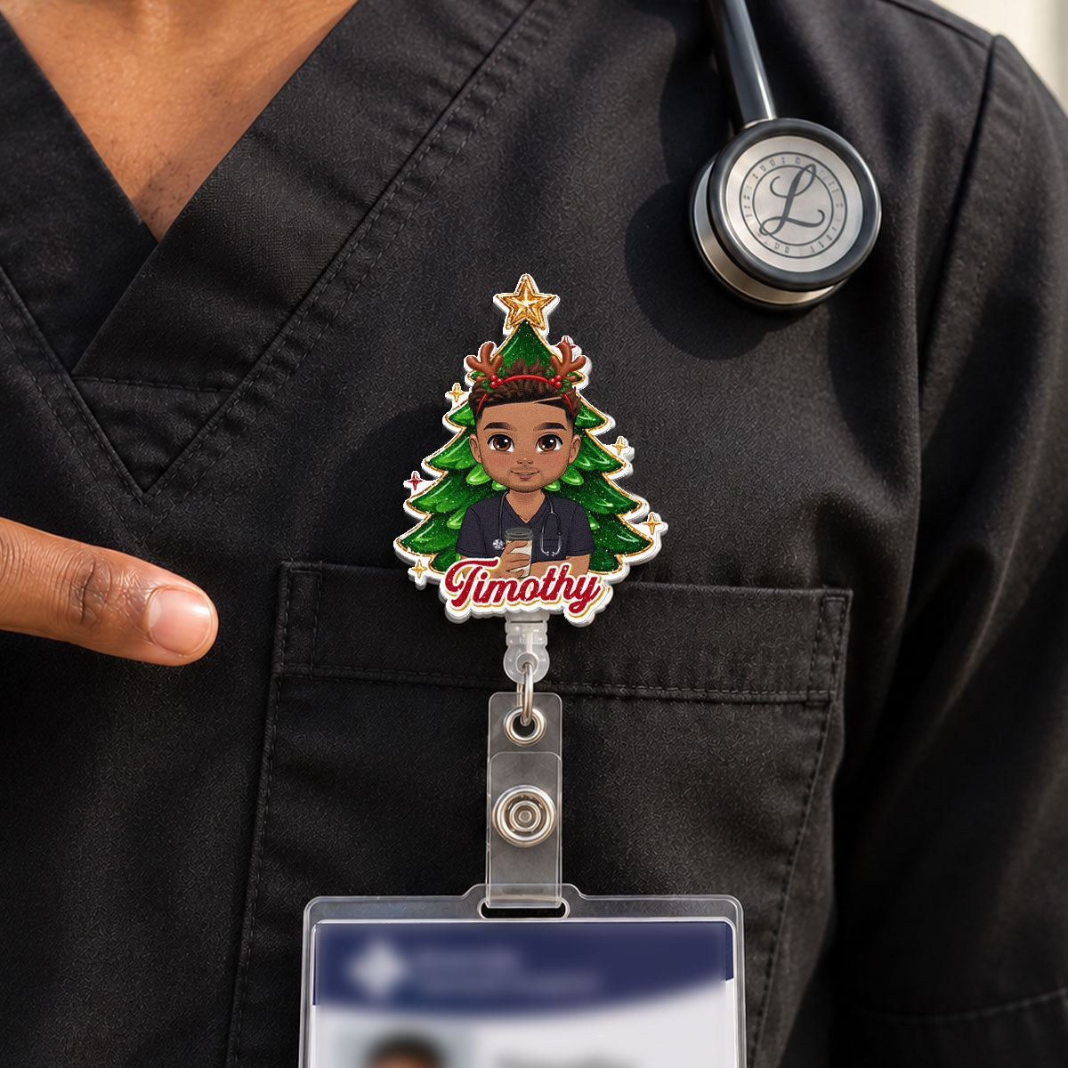 Nurse Pine Tree - Personalized Nurse Badge Reel
