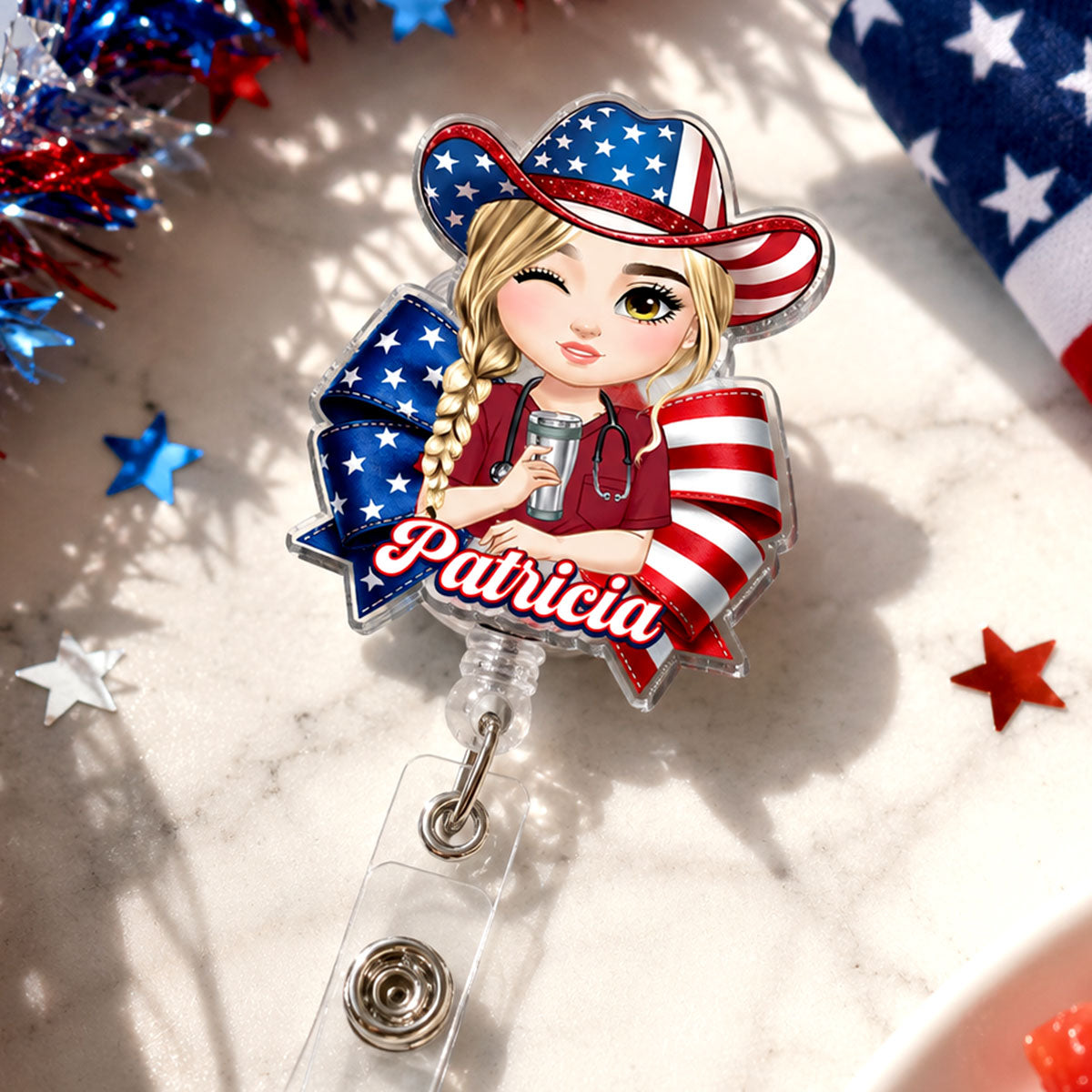 Freedom Nurse - Personalized Nurse Badge Reel
