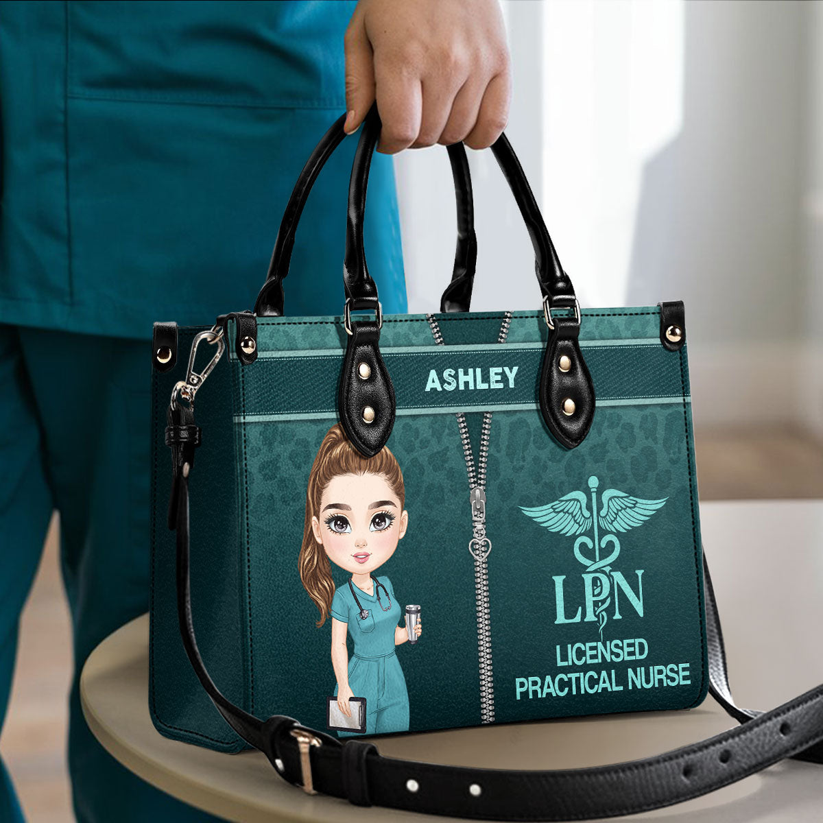 Leopard Nurse Style - Personalized Custom Leather Handbag