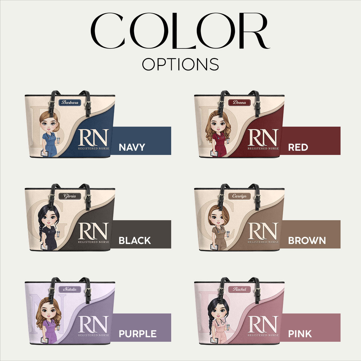 Nurse Aesthetic - Personalized Custom Nurse Leather Tote Bag