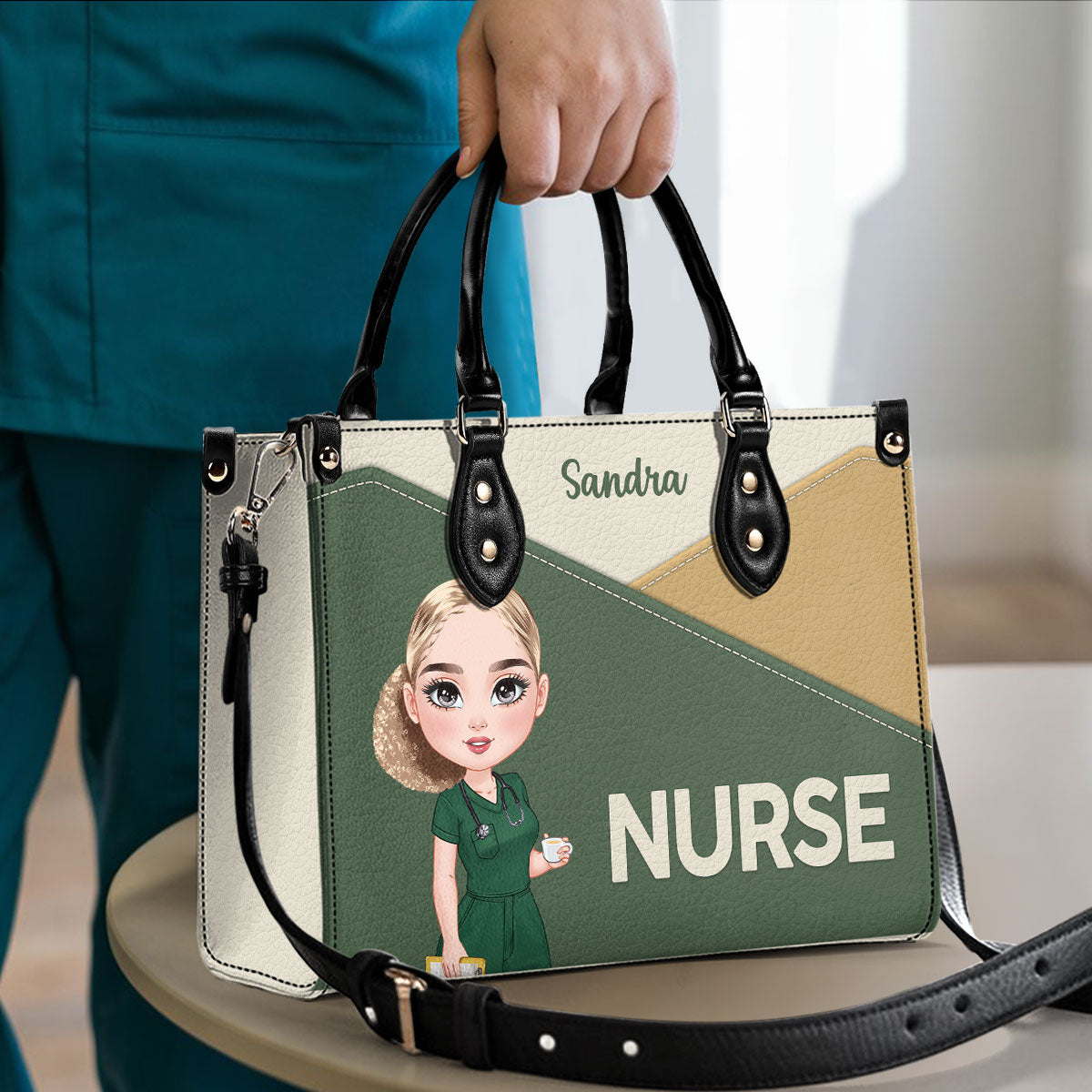 Regular Nurse But Cooler - Personalized Custom Leather Handbag