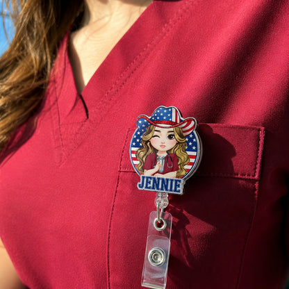 Proud Nurse USA - Personalized Nurse Badge Reel
