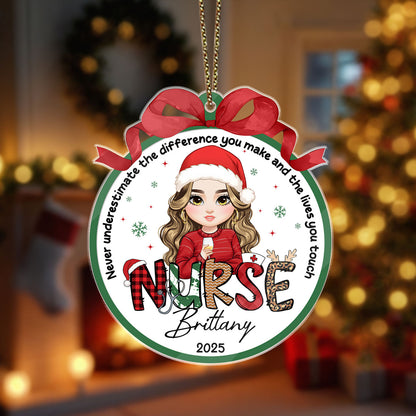 The Difference You Make - Personalized Nurse Acrylic Ornament