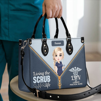 Perfect Scrub Life - Personalized Custom Leather Handbag