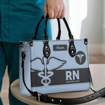 Neutral Style Nurse - Personalized Custom Leather Handbag