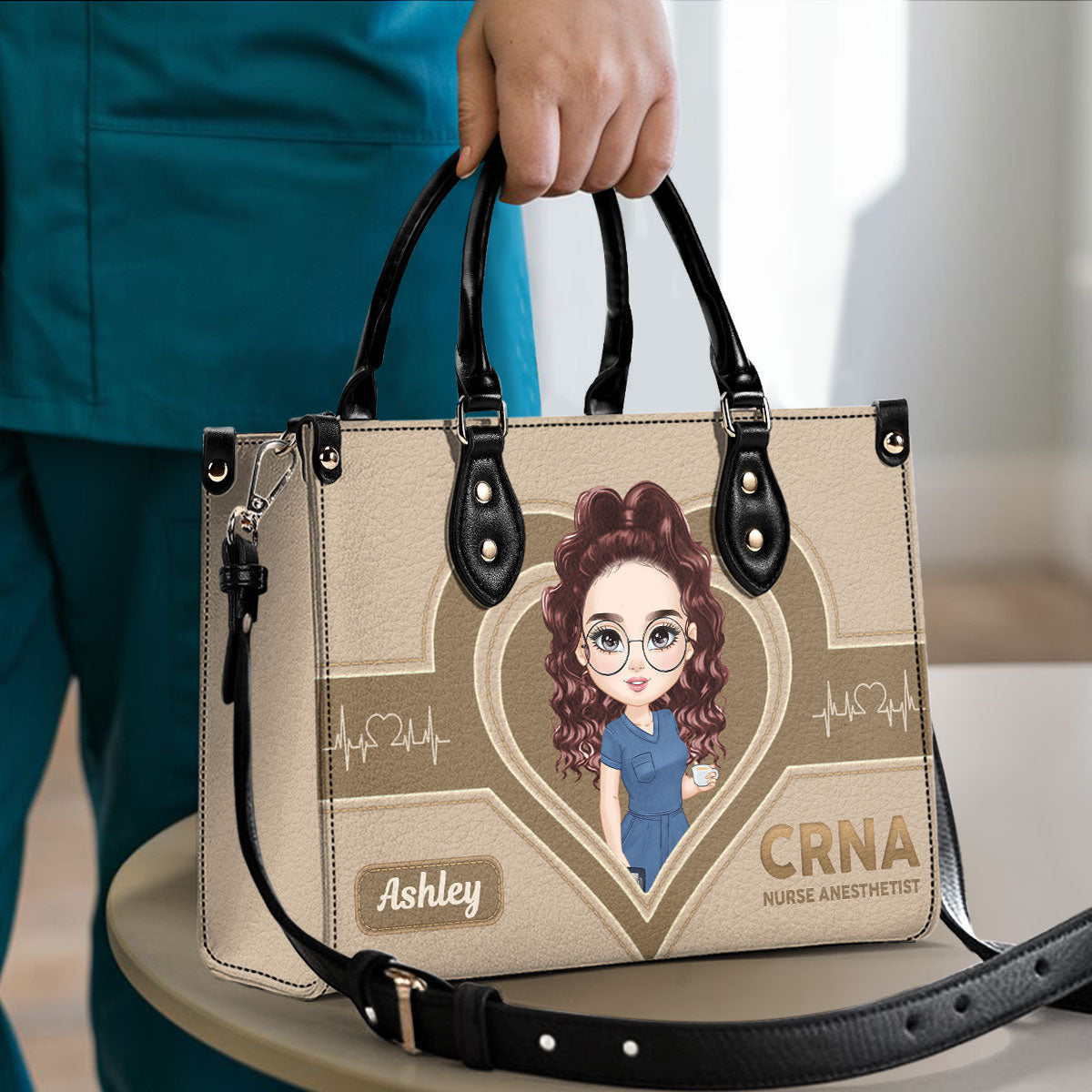 The Scrub Life - Personalized Custom Leather Handbag