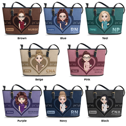 The Scrub Life - Personalized Custom Nurse Leather Tote Bag Deal