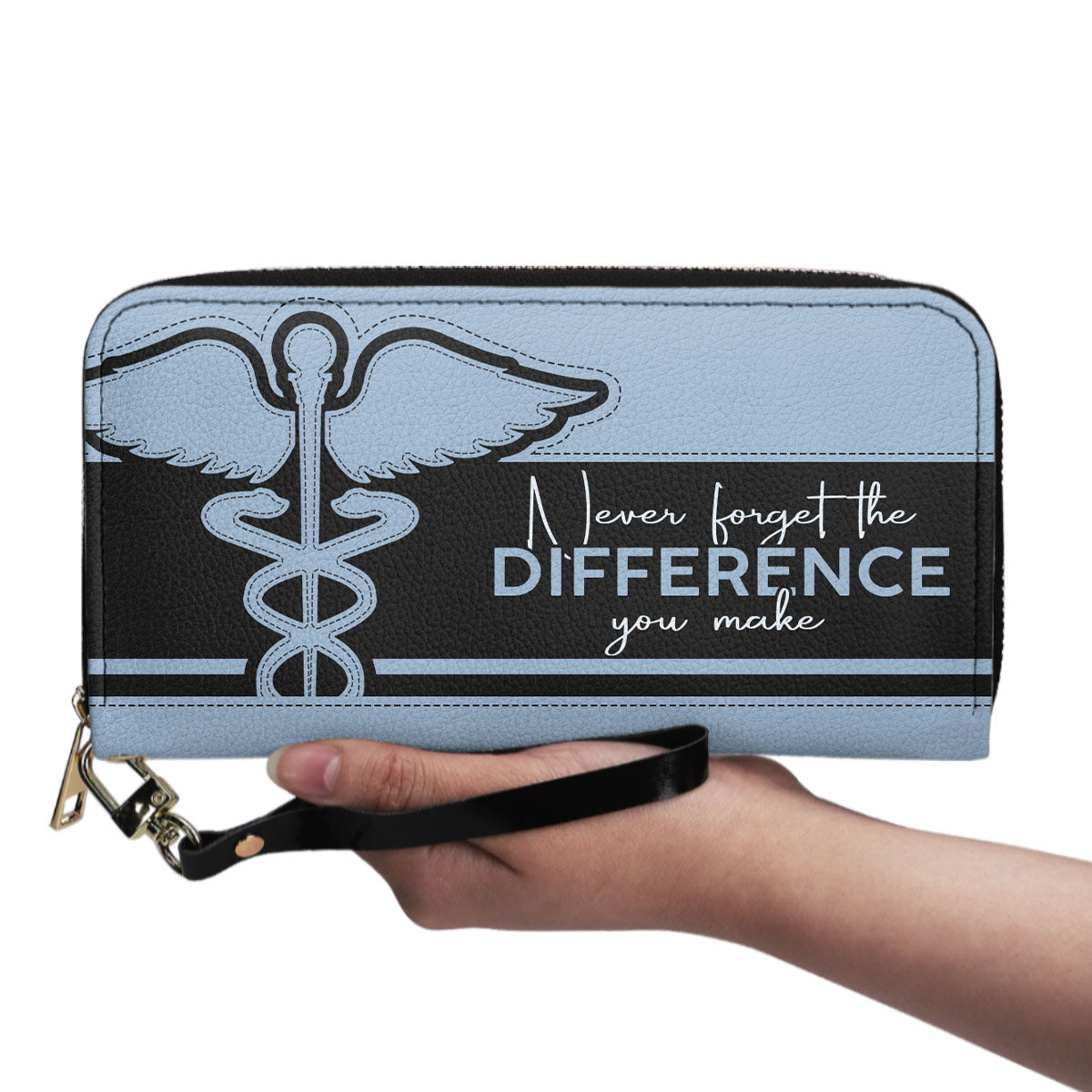 Never Forget - Personalized Nurse Leather Clutch Purse