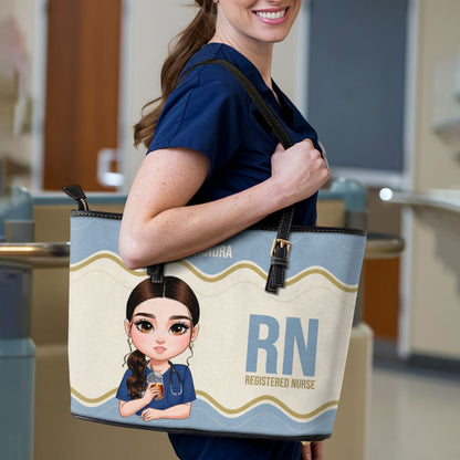 Wonderful Nurse Life - Personalized Custom Nurse Leather Tote Bag