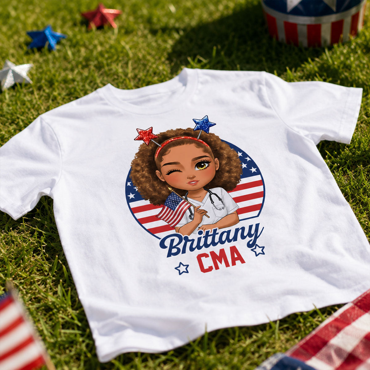 Nurse With Patriotic Spirit - Personalized Custom Nurse T-shirt, Hoodie, Sweatshirt