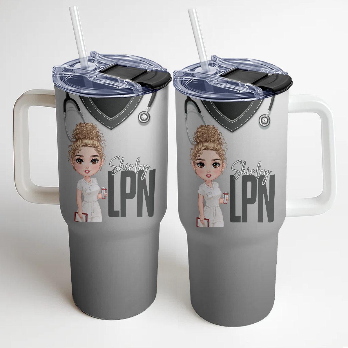 Scrub Awesome Life - Personalized Nurse 40oz Tumbler With Handle