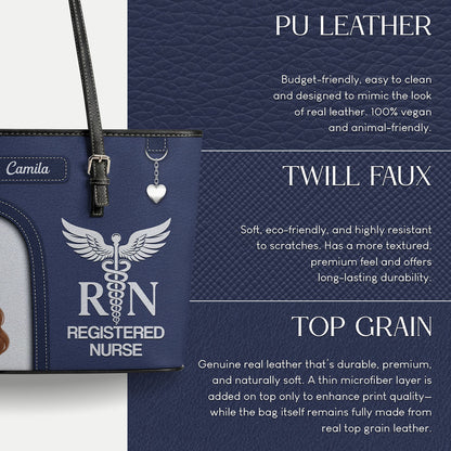 Nurse Bright Spirit - Personalized Custom Nurse Leather Tote Bag