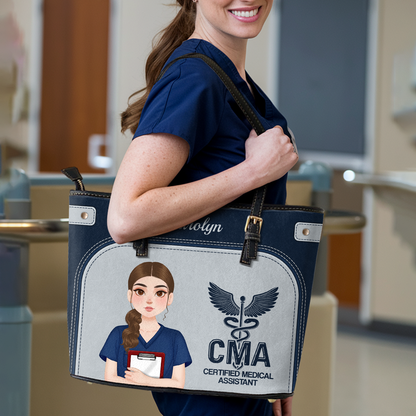 Enough To Be - Personalized Custom Nurse Leather Tote Bag