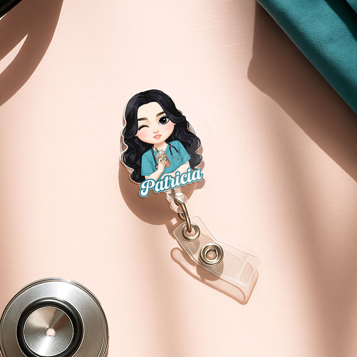 Scrub Love Nurse - Personalized Nurse Badge Reel