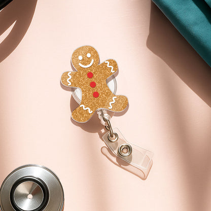Gingerbread Christmas - Badge Reel for Nurses