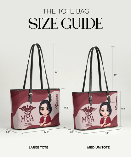 Iconic Nurse Life - Personalized Custom Nurse Leather Tote Bag