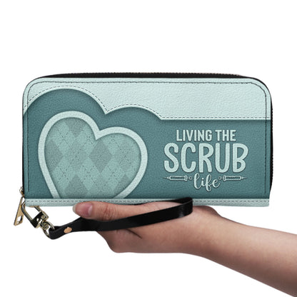 Scrub Heart - Personalized Nurse Leather Long Wallet